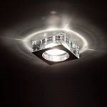 006124 Lightstar Светильник встраиваемый Lui, 1 лампа, квадратный, хром, прозрачный