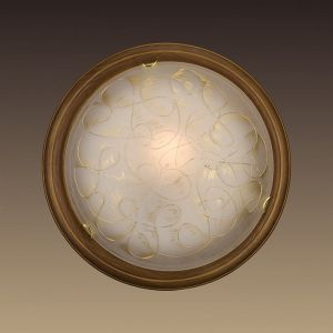 103 Sonex-Светильник настенно-потолочный Provence, 1 лампа, темный орех с золотом, белый