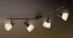 2075/4W Odeon Light Настенно-потолочный светильник-спот Medeo, 4 лампы, коричневый, белое алебастровое стекло с орнаментом 