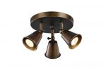 1582-3C Favourite Спот Glocke, 3 лампы, бронза с черным и коричневым