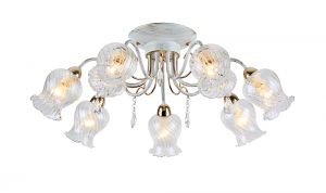 1615-7U Favourite Люстра потолочная Fiore, 7 ламп, белый с золотом, прозрачный
