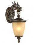 1716-1W Favourite Бра уличное Dragon, 1 плафон, коричневый с золотом, янтарный