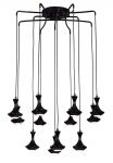 1727-12P Favourite Люстра подвесная светодиодная Leo, 12 плафонов, черный с белым  
