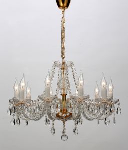 1735-10P-Favourite Люстра Monreal, 10 ламп, стеклянные рожки и блюдца прозрачного цвета