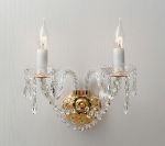 1735-2W-Favourite Бра Monreal, 2 лампы, стеклянные рожки и блюдца прозрачного цвета   