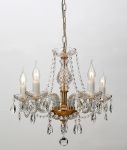 1735-5P-Favourite Люстра Monreal, 5 ламп, стеклянные рожки и блюдца прозрачного цвета