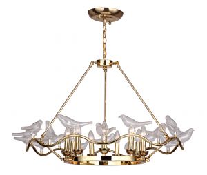 1750-9P-Favourite Люстра Pajaritos, 9 ламп, декоративные птицы