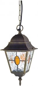 1804-1P-Favourite Уличный подвесной светильник Zagreb, 1 лампа, черный с золотой патиной