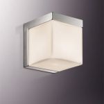 2250/1W Odeon Light Бра для ванной комнаты Veka, 1 лампа, никель, белое матовое стекло