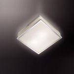 2537/1A Odeon Light Настенно-потолочный светильник для ванной комнаты Tela, 1 лампа, хром, белое матовое стекло