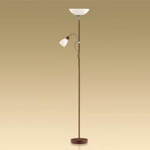 2462/F Odeon Light Торшер Talo, 2 лампы, боковой плафон: белое стекло, верхний плафон: белый пластик