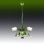 2652/3 Odeon Light Люстра подвесная MERIDA, 3 лампы, белый, зеленый, флористика  