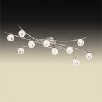 2465/10C Odeon Light Потолочный светильник Kinston, 10 ламп, никель, белый матовый