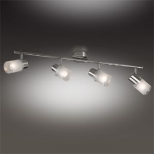 2175/4W Odeon Light Настенно-потолочный светильник-спот Parfe, 3 лампы, никель, прозрачно-матовое стекло