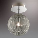 2050/1C Odeon Light Потолочный светильник Sfero, 1 лампа, прозрачное стекло с рельефными бороздками, хром