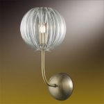 2051/1W Odeon Light Бра Sfero, 1 лампа, прозрачное стекло с рельефными бороздками, бронза