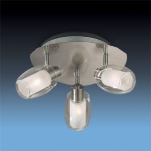 2069/3C Odeon Light Потолочный светильник-спот Sinco, 3 лампы, никель, белое матовое стекло