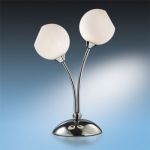 2159/2T Odeon Light Настольная лампа Frante, 1 лампа, хром, белое матовое стекло