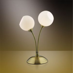2160/2T Odeon Light Настольная лампа Ittal, 2 лампы, бронза, белое матовое стекло