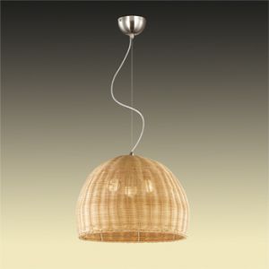 2490/3 Odeon Light Подвесной светильник Buta, 3 лампы, никель, ротанг 