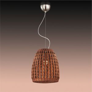 2491/1 Odeon Light Подвесной светильник Keni, 1 лампа, никель, ротанг 
