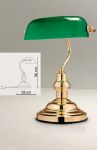 2491-Globo Настольная лампа Antique, 1 плафон, золото - зеленый 