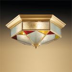 2526/3C Odeon Light Светильник потолочный Basse, 3 лампы, витраж