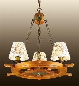 2769/3 Odeon Light Люстра Rotar 3 лампы, дерево, ткань, коричневый