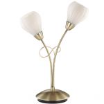 2470/2T Odeon Light Настольная лампа Dovera, 2 лампы, бронза, белый  