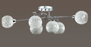 3063/6С Lumion Люстра потолочная Nevette, 6 ламп, прозрачные плафоны с легким рисунком