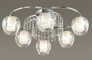 3065/6С Lumion Люстра потолочная Kristalin, 6 ламп, плафоны изготовлены из двойного стекла 