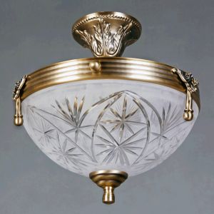 317011603 MW-Light Потолочный светильник Афродита, 3 лампы, бронза, матовое стекло с резным узором