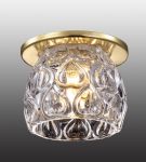369920 Novotech Светильник встраиваемый Vetro, 1 лампа, золото с прозрачным стеклом