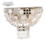 433020302 Chiaro Светильник настенный хрустальный Жизель, 2 лампы, белое золото, бежевый с прозрачным