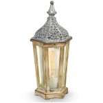 49277-Eglo Настольная лампа Vintage, 1 плафон, серебро с коричневым, прозрачный