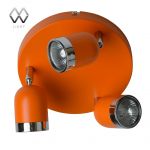 546021103 MW-Light Спот Орион, 3 лампы, оранжевый с хромом
