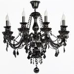 313012308 Chiaro Люстра подвесная Барселона, 5 ламп, декор из черного стекла и хрусталя