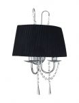 89035 Eglo Светильник настенный Diadema, 2 лампы, хром, черный, прозрачный