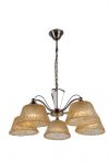A8108LM-5AB Arte Lamp Люстра подвесная, из серии Dolce, 5 плафонов, бронза, янтарный