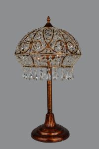 OML-71314-02 OMNILUX Настольная лампа хрустальная, 2 лампы, испанская бронза, хрусталь