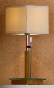 LSF-2504-01 LUSSOLE Настольная лампа из серии Montone, хром с буком, кремовый, 1 плафон 