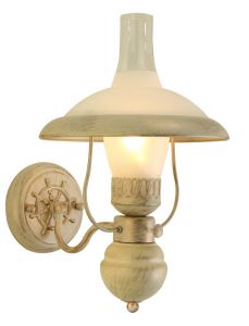 A4533AP-1WG Arte Lamp Бра Capanna, 1 лампа, металл, стекло, бело-золотой