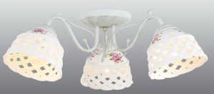 A6616PL-3WG Arte Lamp Люстра Wicker, 3 лампы, керамика с цветочным рисунком