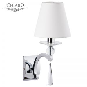 386023001 Chiaro Бра Палермо, 1 лампа, хром с прозрачным, белый