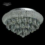 437011816 Chiaro Люстра потолочная хрустальная светодиодная с пультом Кларис, 16 ламп, серый, прозрачный