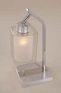 CL159812 Citilux Настольная лампа Румба, 1 лампа, никель с хромом, белый с прозрачным