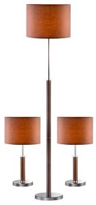 1427-SET Favourite Торшер и две настольные лампы Super-set, хром с коричневым