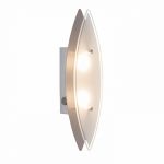 G94327/13 Brilliant Светильник настенно-потолочный светодиодный Oval, 2 лампы, никель, белый с прозрачным