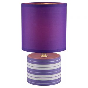 21661 Globo Настольная лампа Laurie, 1 лампа, керамика, фиолетовый, белый, ткань