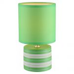 21662 Globo Настольная лампа Laurie, 1 лампа, керамика, зелёный, белый, ткань 